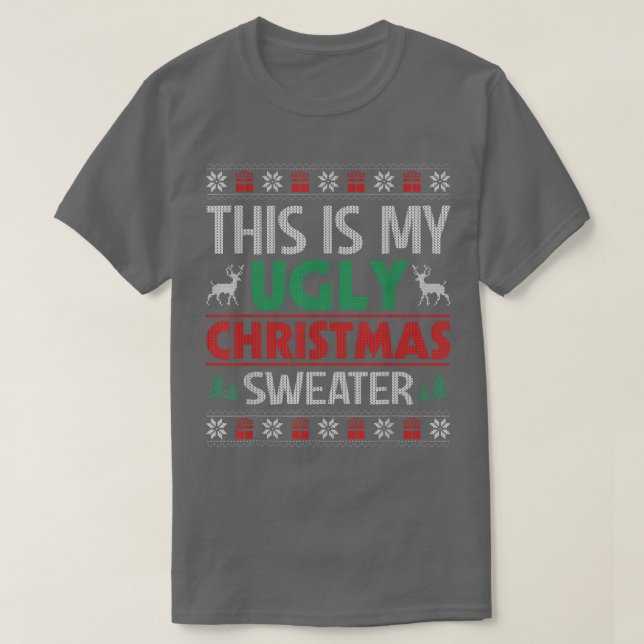Camiseta Ugly Christmas Sweaters Christmas Santa Reindeer  (Frente do Design)