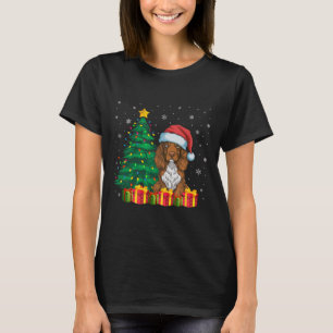 Camiseta Ugly Field Spaniel Santa Hat Cachorro