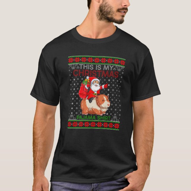 Camiseta Ugly Gerbil Xmas Sweater Style Papais noeis Andand (Frente)