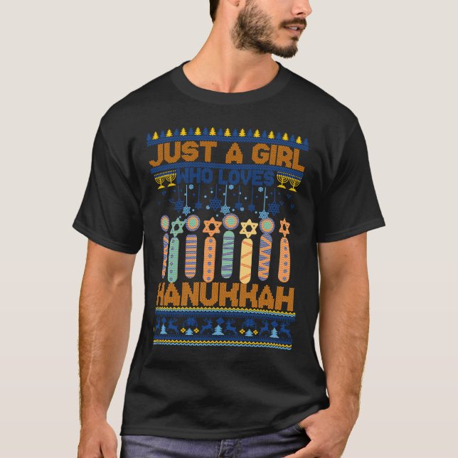 Camiseta Ugly Girl Loves Hanukkah Jewish Chanukah Todd (Frente)