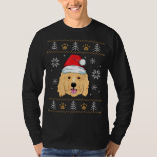 Camiseta Ugly Goldendoodle, Ouro de Natal, Cachorro de Xmas