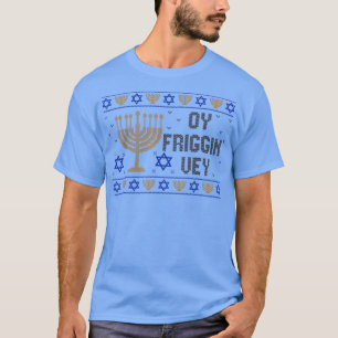 Camiseta Ugly Hanukkah Pajama Menorah Oy Vey judeu