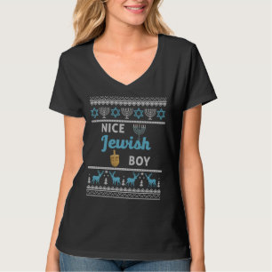 Camiseta Ugly Hanukkah Sweater Judeu Menorah Nice Judeu