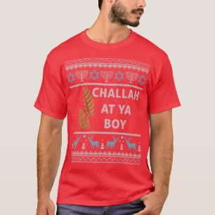 Camiseta Ugly Hanukkah Sweater Menorah Challah At Ya Boy Ch