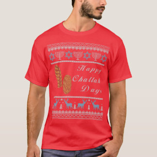 Camiseta Ugly Hanukkah Sweater Menorah Happy Challah Days C