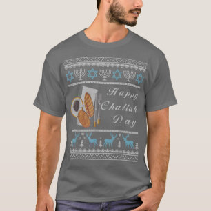 Camiseta Ugly Hanukkah Sweater Menorah Happy Challah Dias C