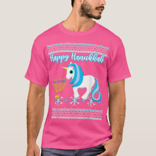 Camiseta Ugly Hanukkah Unicorn Menorah