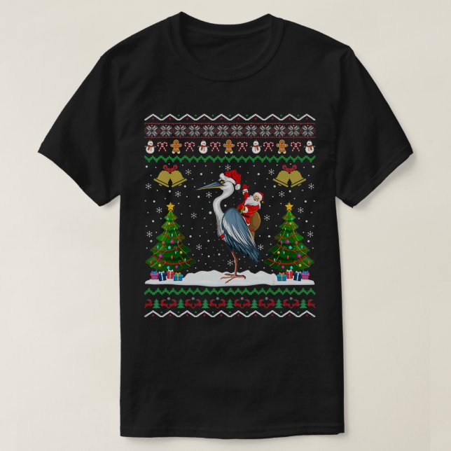 Camiseta Ugly Heron Bird Xmas Gift Papais noeis Andando Her (Frente do Design)