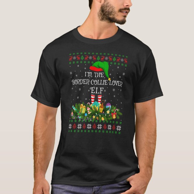 Camiseta Ugly I M Border Collie Elf Christmas (Frente)