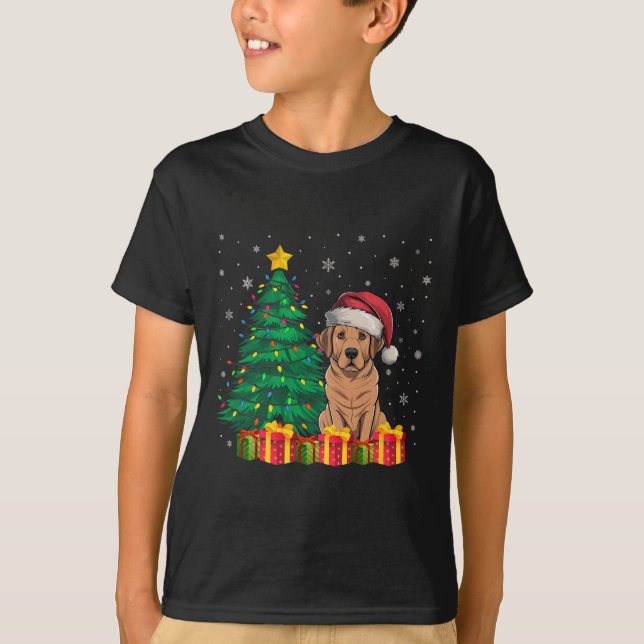 Camiseta Ugly Labrador Papai Noel Luz de Natal (Frente)