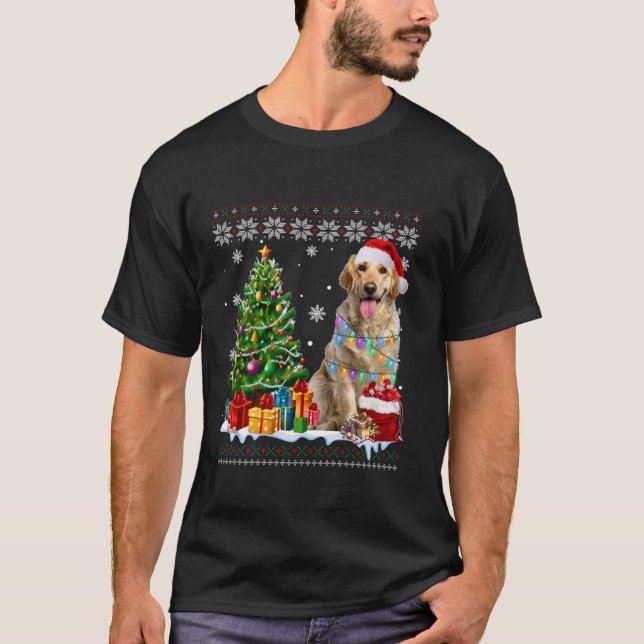 Camiseta Ugly Labrador Retriever Dog Santa Hat Natal Tr (Frente)
