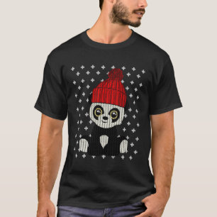 Camiseta Ugly Panda Bear Santa Hat Bonito Xmas Engraçados D