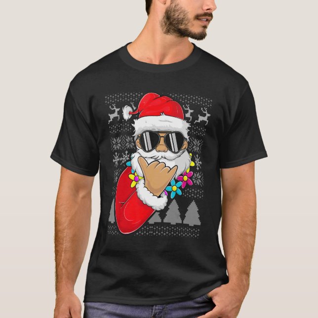 Camiseta Ugly Sweater Mele Kalikimaka Roupa Shaka Papais no (Frente)