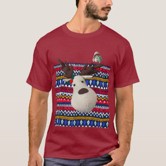 Camiseta "Ugly Sweater T-shirt Reindeer" e festa engraçada 