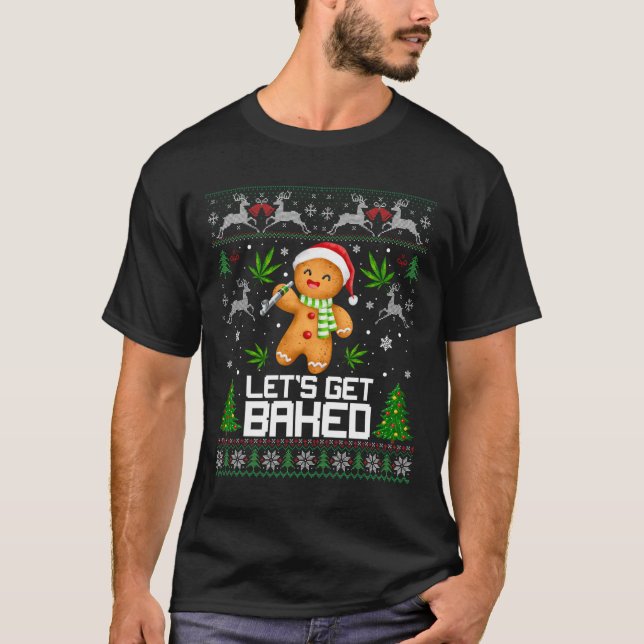 Camiseta Ugly Sweater Weed Christmas Xmas  (Frente)
