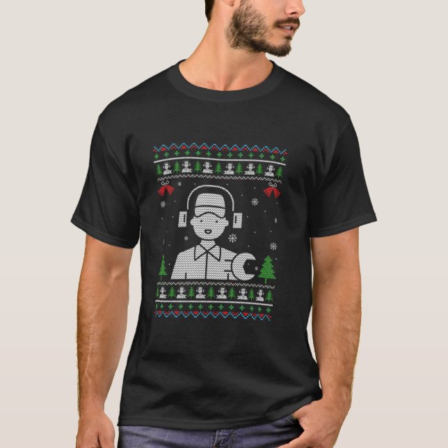 Camiseta Ugly Xmas Design ER Tech Ugly Christmas Sweater Fu (Frente)