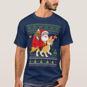 Camiseta Ugly Xmas Funny Santa Claus Andando Fennec Fo Chri