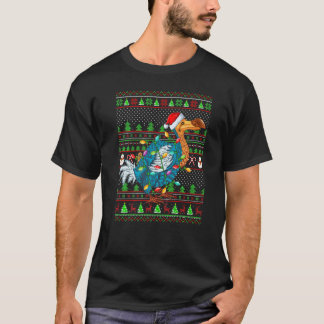 Camiseta Ugly Xmas Sweater Style Lighting Dodo Bird Christm
