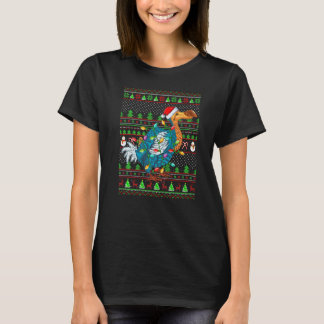 Camiseta Ugly Xmas Sweater Style Lighting Dodo Bird Christm
