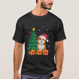 Camiseta Ugly Zuchon Papai Noel Noel Luzes de Natal Cachorr