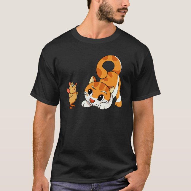 Camiseta Uhh   Woof  Gato E Rato  Cachorro  2 (Frente)