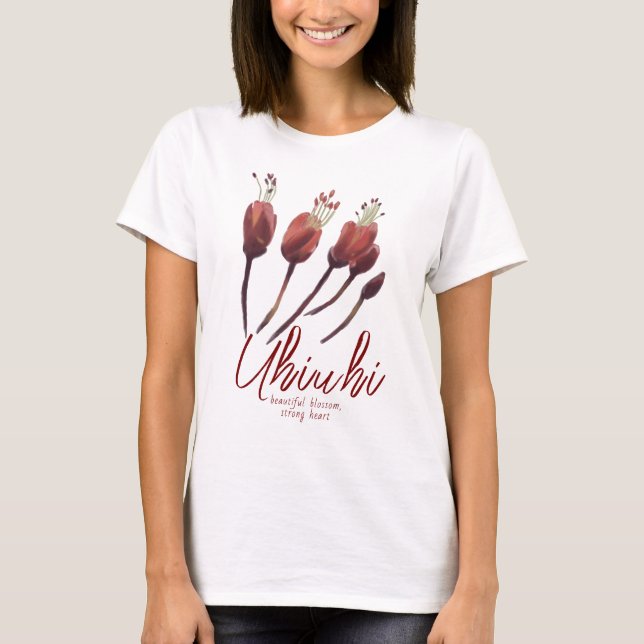 Camiseta Uhiuhi Blossom Rare Native Hawaiian Elegant Floral (Frente)