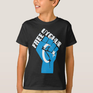 Camiseta Uigur Livre Resiste À Resistência Com Bandeira Uig