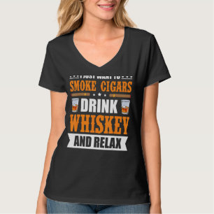 Camiseta Uísque De Cigarro Para Homens Mulheres Fumam Líqui