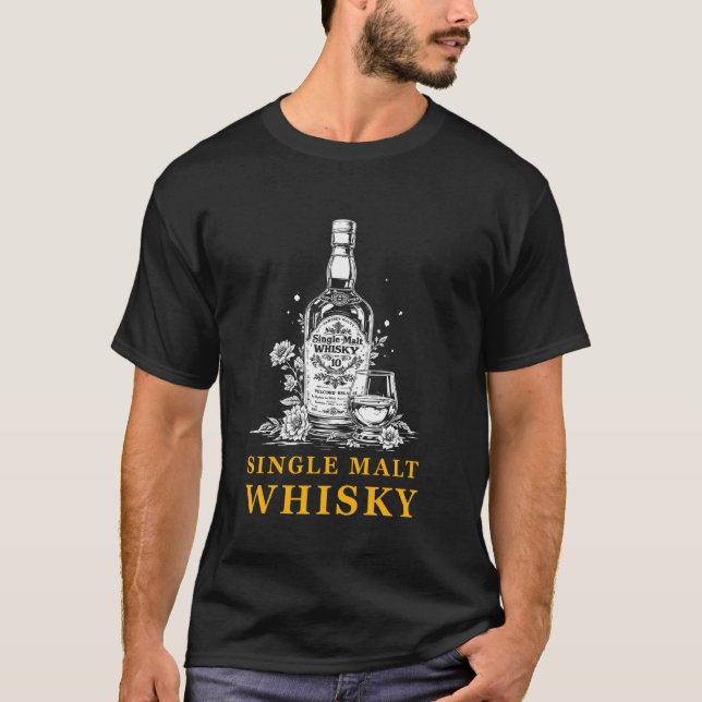 Camiseta Uísque Single Malt Tee I Whiskey Longdrink Design  (Frente)