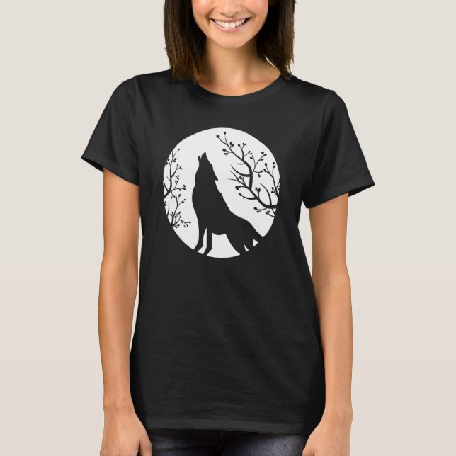 Camiseta Uivando Na Lua Lobos Gótico Lobo Gótico 2 (Frente)