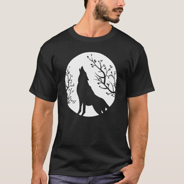 Camiseta Uivando Na Lua Lobos Gótico Lobo Gótico 2 (Frente)
