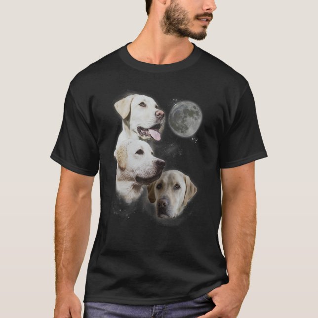 Camiseta Uivando para a Lua - Labrador Amarelo Eng (Frente)