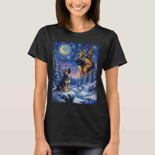 Camiseta Uivando para o meme da lua animal cachorro pastor