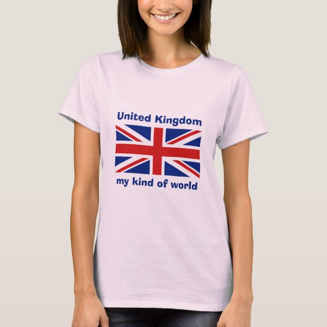 Camiseta UK Bandeira + Mapa + Texto (Frente)