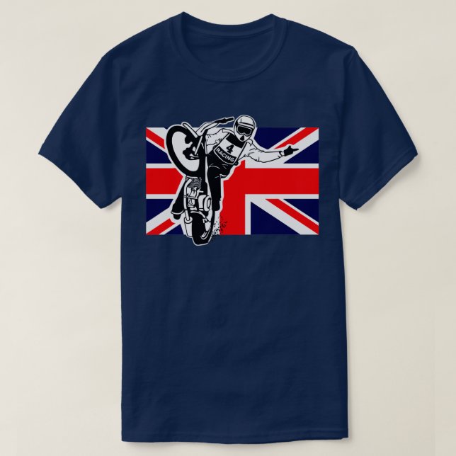 Camiseta UK Speedway Motorcycle RacingTShirt  (Frente do Design)