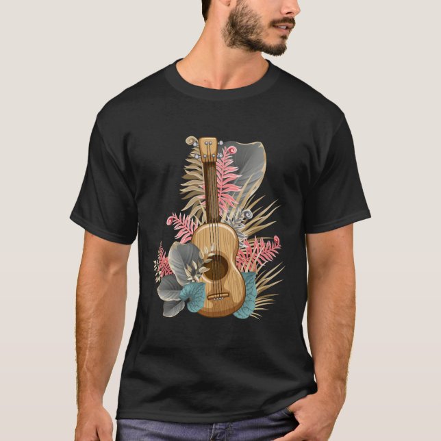 Camiseta Uke Hawaiian Ukulele Guitar Player Música Hawaii (Frente)