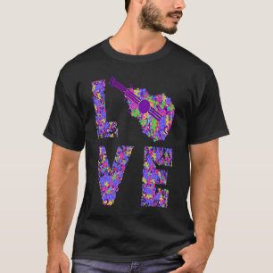 Camiseta Ukelele ama Flores Hawaii amam Ins Guitaristas Uke