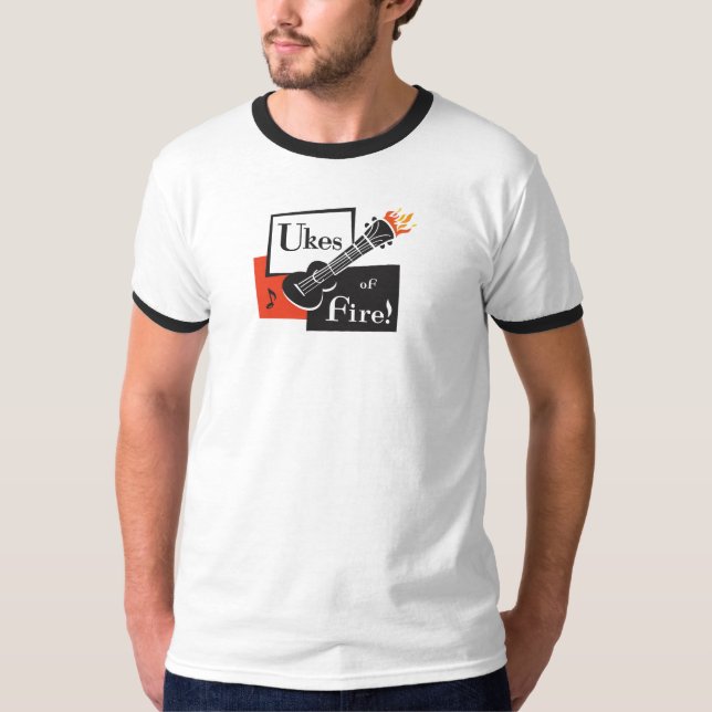 Camiseta Ukes do fogo! T da campainha do homem (Frente)
