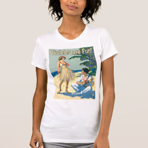 Camiseta Ukes é divertimento! Camisola de alças das