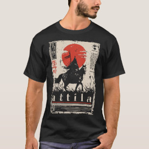 Camiseta Ukiyo-e Attila Hun Warrior Portrait