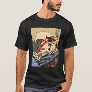 Camiseta Ukiyo-e Catzilla Samurai versus Giant Kaiju