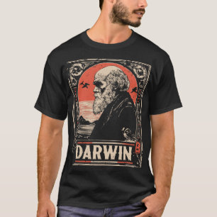 Camiseta Ukiyo-e Darwin Retrato da Teoria da Evolução