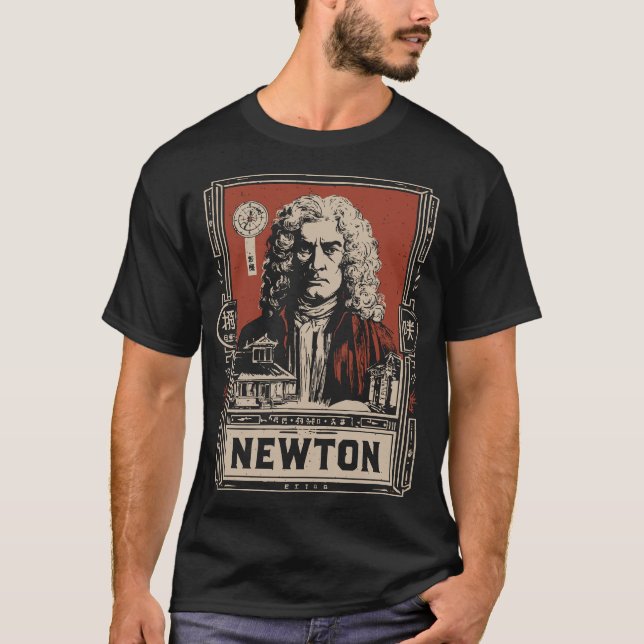 Camiseta Ukiyo-e Newton | Retrato do gênio científico (Frente)