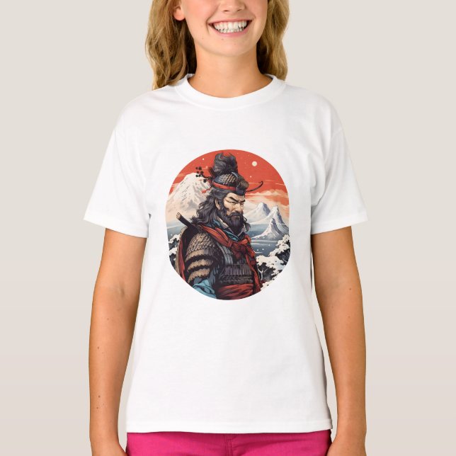 Camiseta Ukiyo-e samurai Japão (Frente)