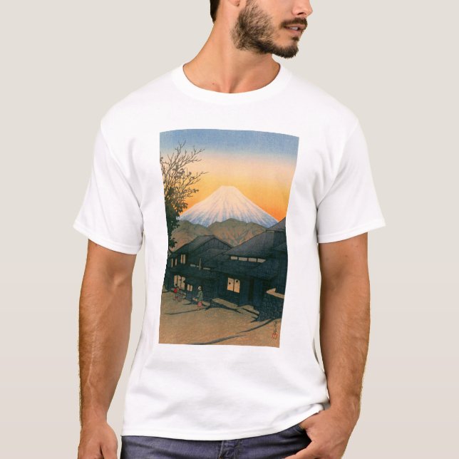 Camiseta ukiyoe hasui Nº53 Mt. Fuji visto de Yui-cho (Frente)
