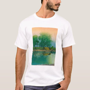 Camiseta ukiyoe hasui No56 Amanhecer em Tsuchiura