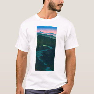 Camiseta ukiyoe hasui No58 Desfiladeiro de Ioritani de Etch