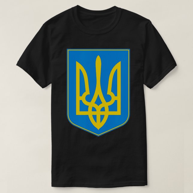 Camiseta Ukraine Crest Symbol Support Blue Yellow  (Frente do Design)
