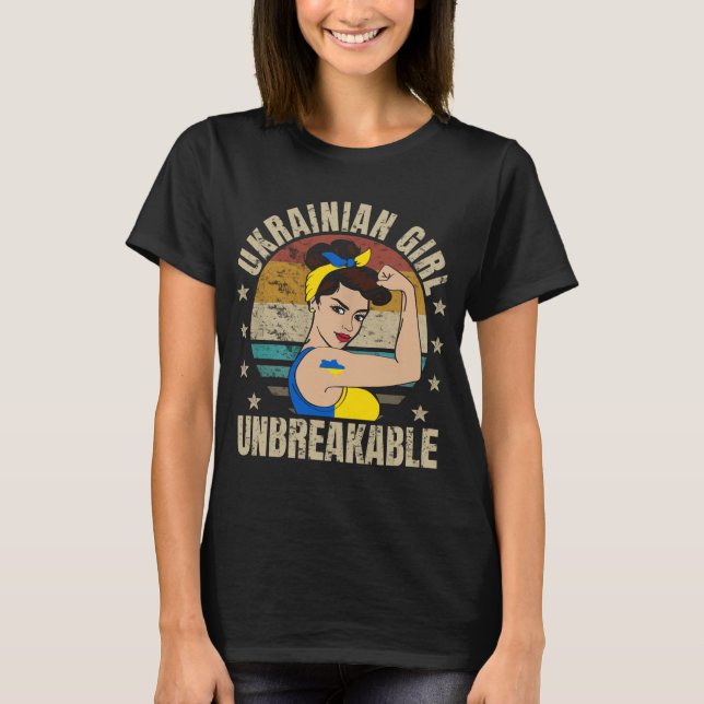 Camiseta Ukraine Girl Unbreakable Ukrainian Strong Woman (Frente)