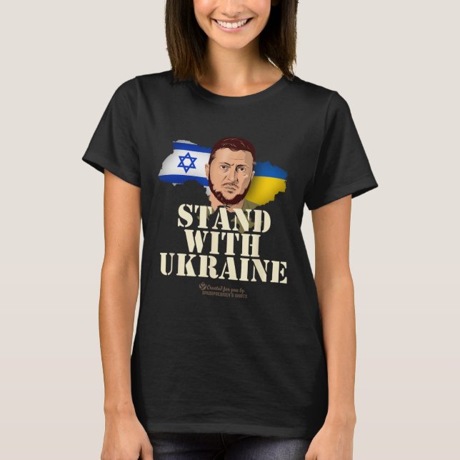 Camiseta Ukraine Israel Volodymyr Zelenskyy Stand With Ukra (Frente)